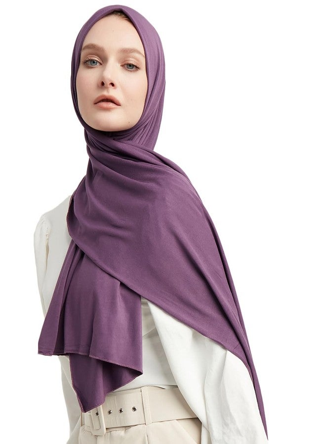 Modefa Women's Turkish Islamic Premium Jersey Hijab Shawl Wrap Scarf (Regal Purple) - Image 1